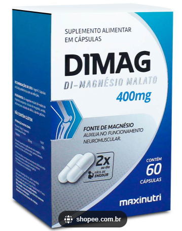 UPLEMENTO ALIMENTAR - DIMAGNÉSIO MALATO - 60 CAPSULAS