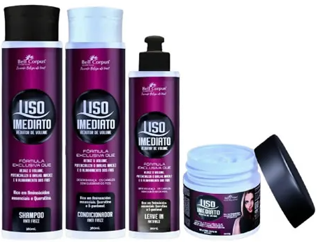 KIT CAPILAR LISO IMEDIATO REDUTOR DE VOLUMES 4 ITENS - BELL CORPUS