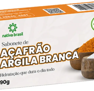 SABONETE ANTISSÉPTICO EM BARRA - AÇAFRÃO ARGILA BRANCA 90G