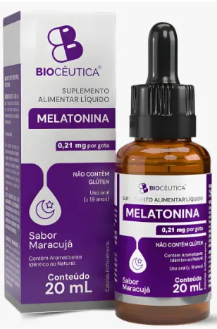SUPLEMENTO ALIMENTAR MELATONINA EM GOTAS SEM GLÚTEN 20ML BIOCÊUTICA